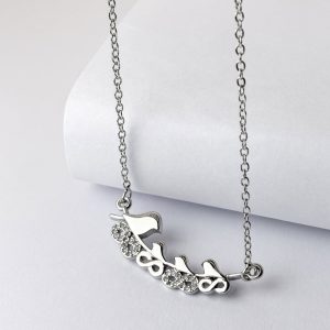 گردبند استیل پرنده با آبکاری نقره‌ای