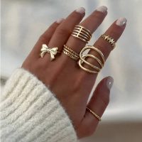 پک انگشتر پاپیون طلایی