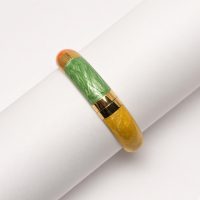 بنگل میناکاری سه رنگ با آبکاری طلایی رنگ ثابت