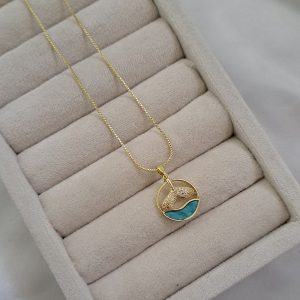 گردنبند دم وال و دریا طرح طلا